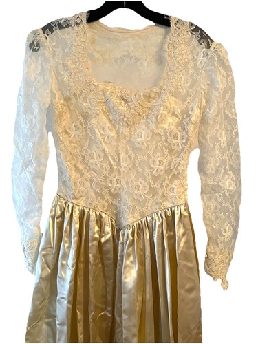 Vintage lace satin wedding - vintage,