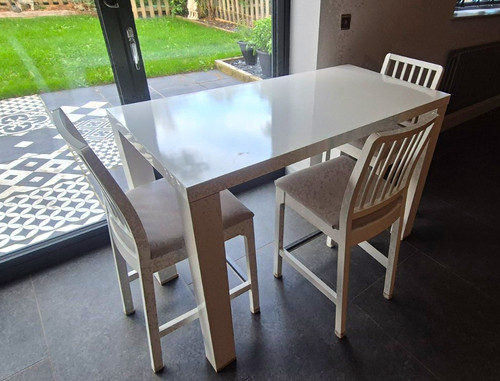 Rectangular white dining table - white,