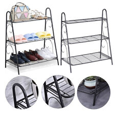 3 Tier Shoes Rack Iron Wire Hallway Living Room Storage Ladder Shelf Plant Stand