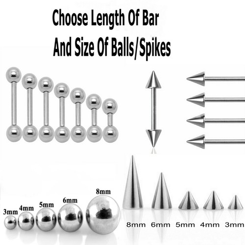 Eyebrow tongue bar steel - eyebrow,
