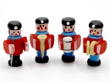 Dolls House Child's 4 Wooden Toy Soldiers Nursery Miniature 1:12th Scale JASPERS