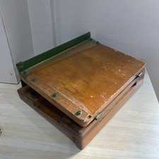 Vintage Merretts Wooden  Desk Tabletop Stationery Paper Guillotine Working