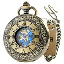 Retro half hunter pocket watch - hunter,