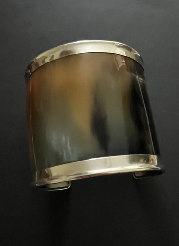 Vintage carved horn bangle - vintage,