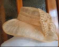 Jacques Vert Champagne Sinamay Hat Races Wedding one size