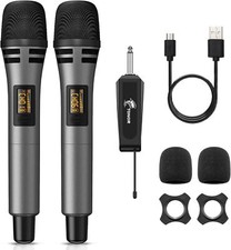 TONOR Wireless Microphone, UHF Cordless Handheld Dynamic Karaoke Singing TW320