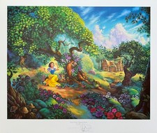 Tom duBois SNOW WHITE MAGICAL FOREST Hand Signed L/E Lithograph 22" x 28"