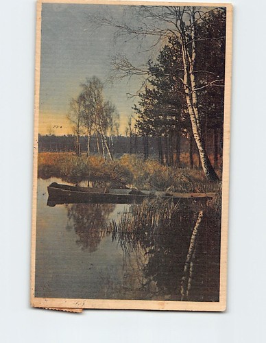 Postcard boat swamp grass - boat,