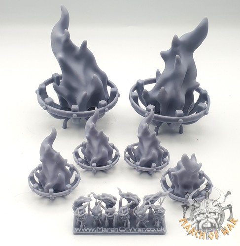 Resin braziers torches sisters
