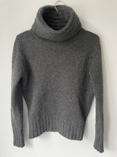 Eldon Women’s 100% Scottish Cashmere Roll Neck Jumper Dark Grey Size XS / S