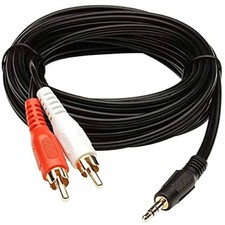 3.5mm Stereo Jack to 2 x RCA Twin PHONO Audio Cable Aux Lead 0.5m to 20m GOLD