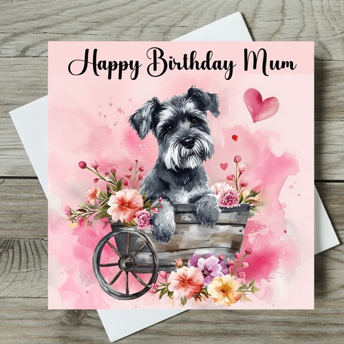 Schnauzer birthday card - schnauzer,