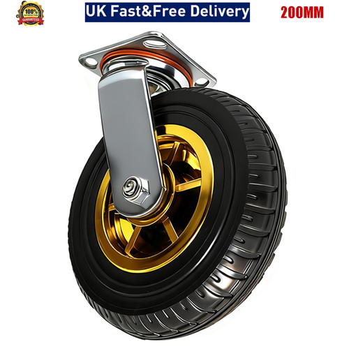 Heavy duty 200mm rubber castor - 200mm,