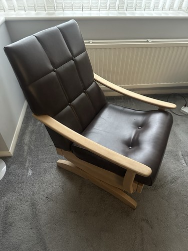 Vintage tufted leather rocking - vintage,