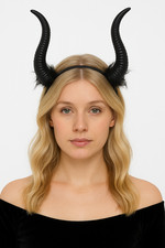 Black Devil Horn Headband Gothic Costume Accessory Halloween Demon Fancy Dress