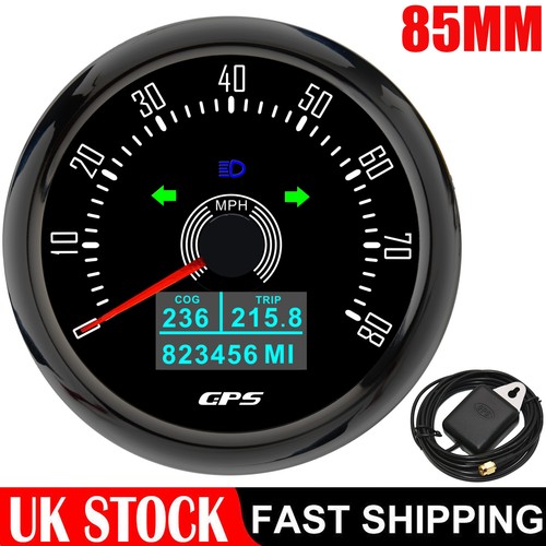 85mm black gps speedometer - 85mm,