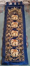 Wall Hanging Beaded 3D Elephants Tapestry Thailand 