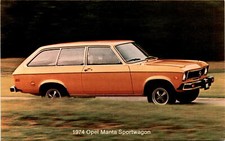 1974 Opel Manta Sportwagon, Bunnell Buick-Opel, Willim Postcard