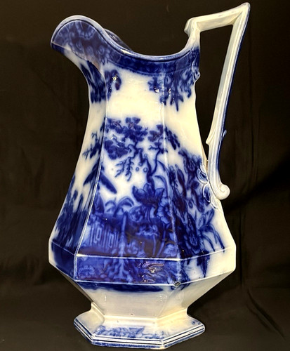 Antique flow blue davenport - flow,