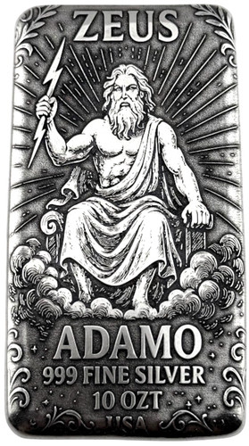 10 oz Silver Art Bar 999 -Zeus