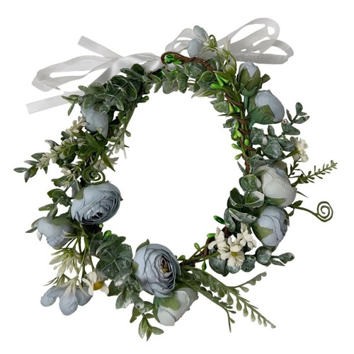 Dusty blue floral crown - dusty,