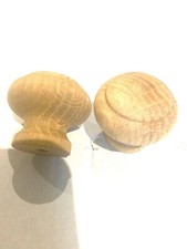1 X SOLID OAK UNSTAINED KITCHEN DOOR KNOB / HANDLE DRAWER WOODEN 30mm STOCK KN16