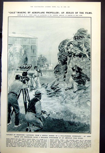 Antique old print aeroplane - print,