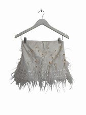 Staud White Feather Skirt