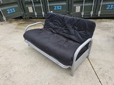 Small Double Futon Sofa Bed with Curved Arms and  Mattress