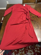 Banana Republic Red Dress Size Medium Midi Length Form Fitting Christmas Party