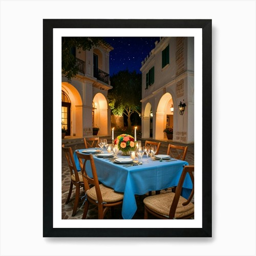 Table setting night art - table,