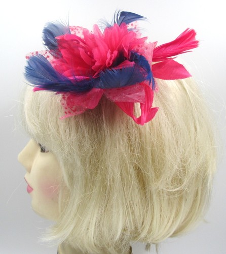 Hot pink and navy - , feathers