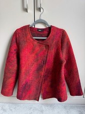 Ralston Wool Blend Jacket Red Ombre Boiled Wool Size S Asymmetric Button