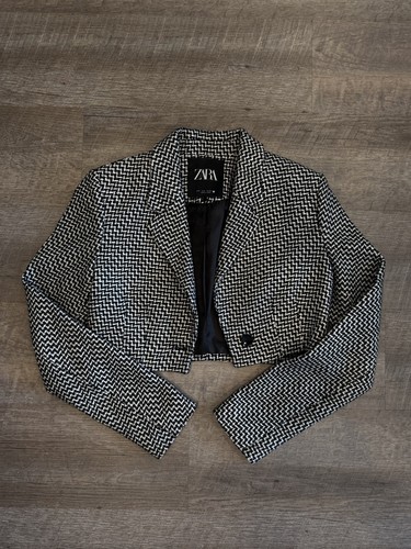 Zara cropped tweed blazer - cropped,