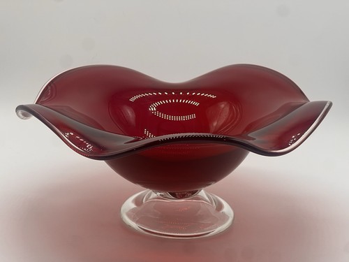 Vintage ruby red hand blown - ruby,