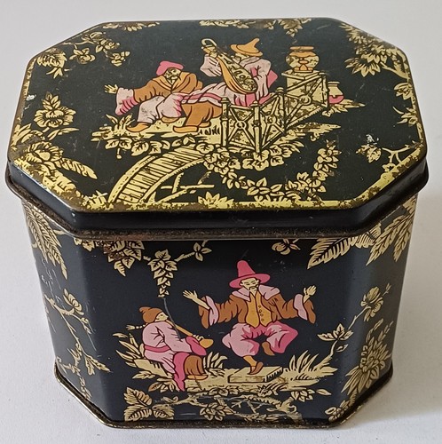 Tin tea caddy - tea,
