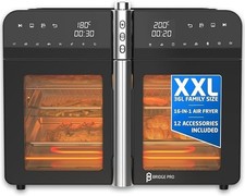 Bridge Pro 36L Air Fryer Dual Zone Oven Large Two Door Black 543316 Boxed 