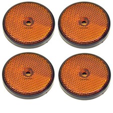 Amber Round Side Reflector Pack of 4 for Trailers Fence / Gate Posts TR066