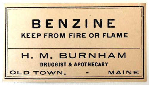 1910s benzine label m - h,