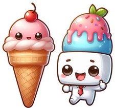 Colour Cute Ice Cream Wall Art