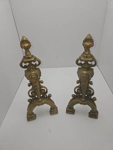 Antique brass fire dogs kindle - antique,