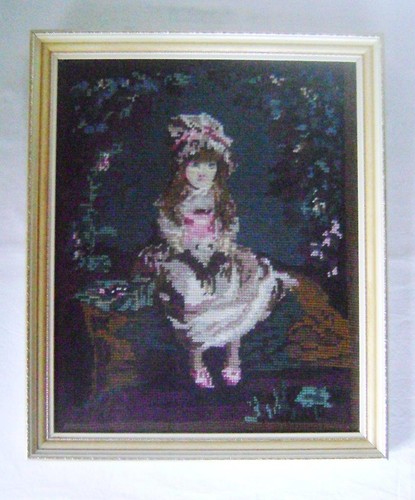 Vintage framed embroidery - vintage,