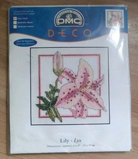 DMC Deco Lily BK 120 Counted Cross Stitch Kit 15cm x 15 Cm Open Box Complete 