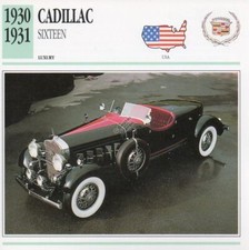 1930-1931 CADILLAC SIXTEEN Classic Car Photograph / Information Maxi Card