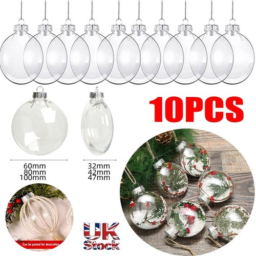 10x clear plastic balls oval - plastic,