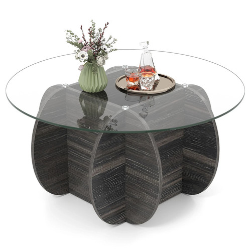Round tempered glass coffee - tempered,