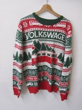 TU VW Beetle Camper Van Theme Christmas Red White & Green Jumper Size Large