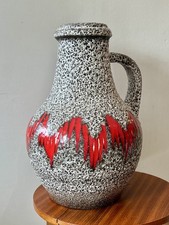 MCM 1960’s Large West German Scheurich fat lava zig zag  retro Floor Vase. VGC 
