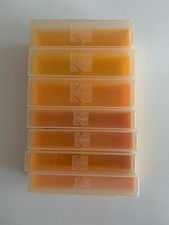 7 x Kodak original retro 35mm Slide Boxes - Yellow case & Frosted Lid 