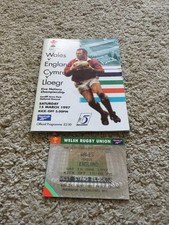 1997 WALES V ENGLAND FIVE NATIONS RUGBY PROGRAMME W/ MATCH TICKET VGC